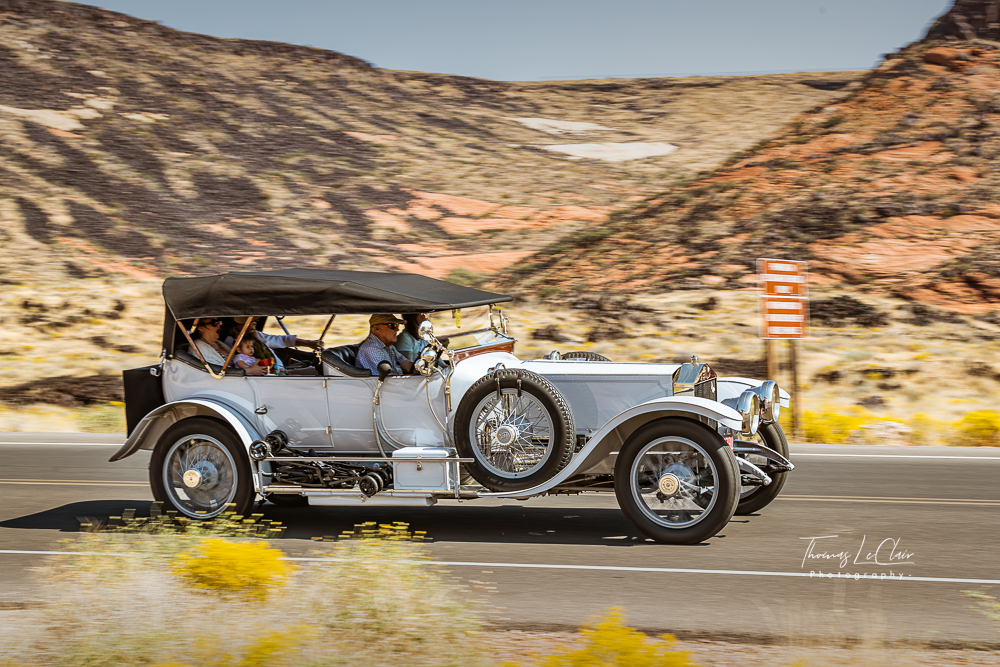 Classic car tour in Utah, automotive photograph