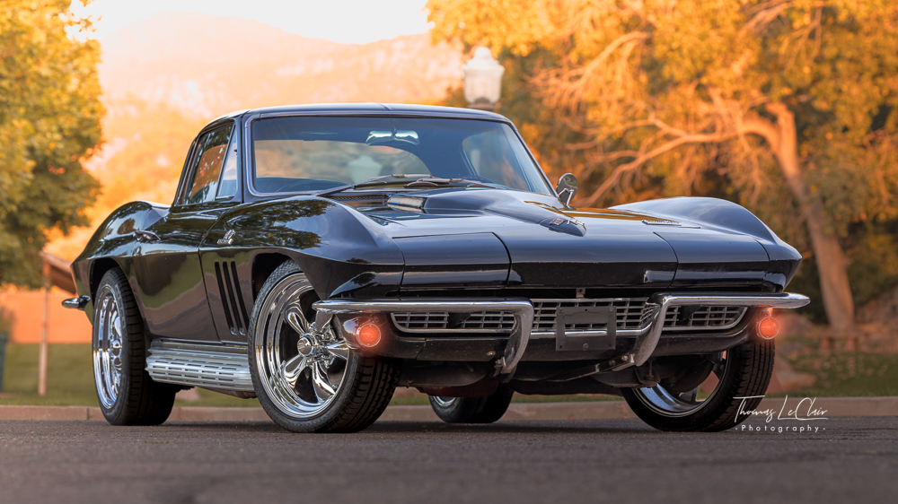 On-track panning shot, race car with motion blur